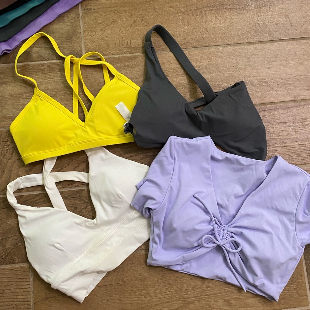 V cut sports bras